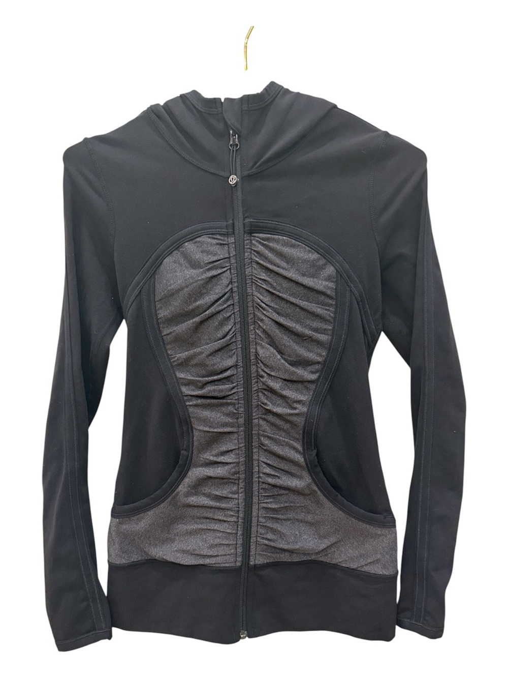 Lululemon Pure Balance Jacket Black Ruched Full Zip Hoodie Size 4